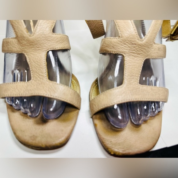 Via Spiga Wedge Sandal Nude Strappy Leather Heels SZ 7.5 EUC - Picture 12 of 13